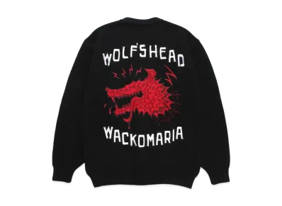 WACKO MARIA x Wolf's Head Knit Cardigan "Black"