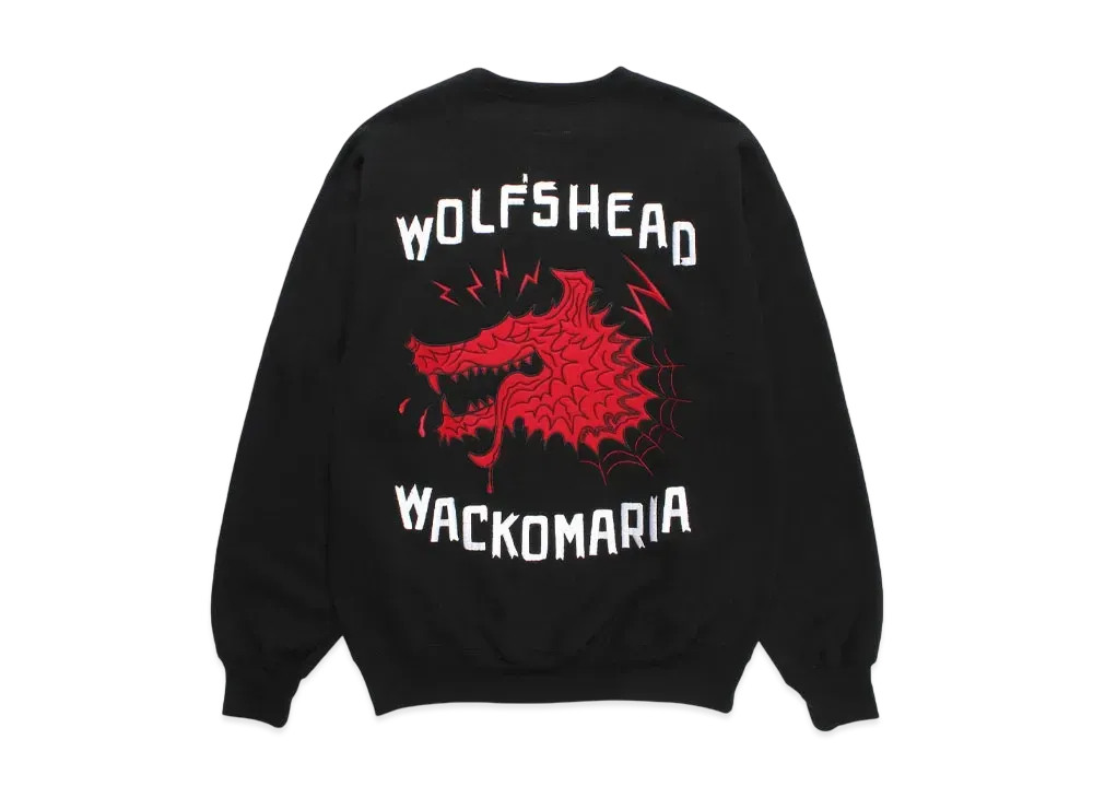 WACKO MARIA x Wolf's Head Heavy Weight Sweat Shirt "Black"