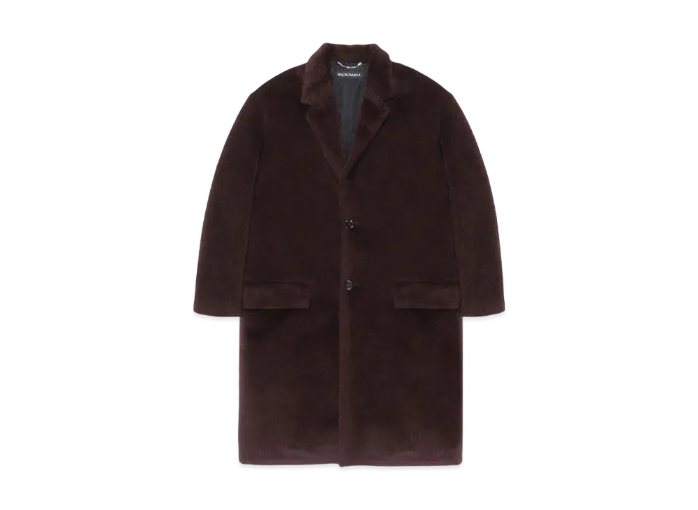 WACKO MARIA x DORMEUIL Alpaca Chesterfield Coat "Burgundy"