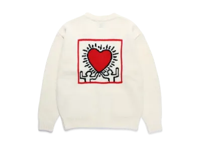 WACKO MARIA x Keith Haring Jacquard Knit Cardigan "White"