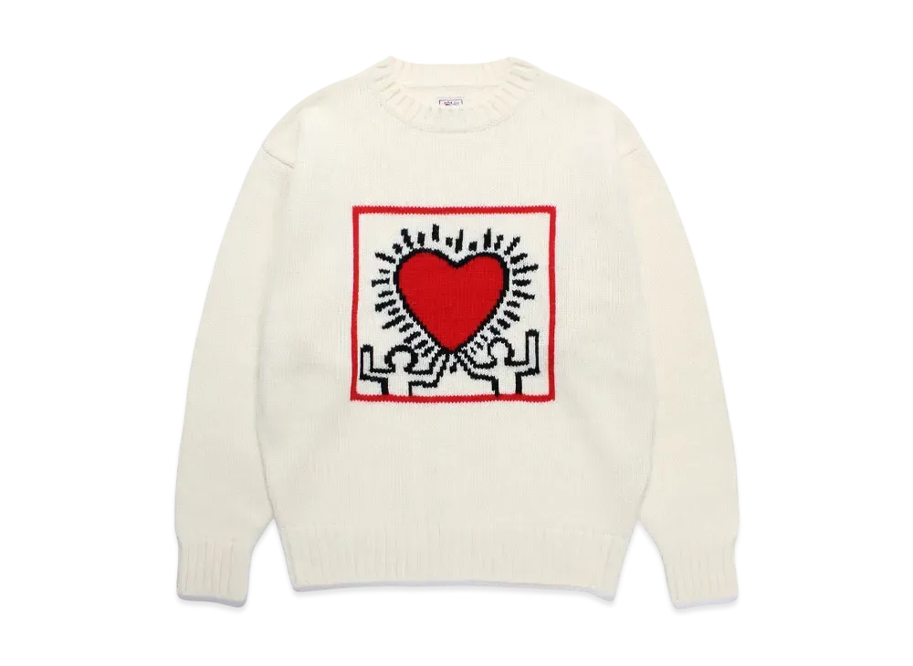 WACKO MARIA x Keith Haring Jacquard Knit Sweater "White"
