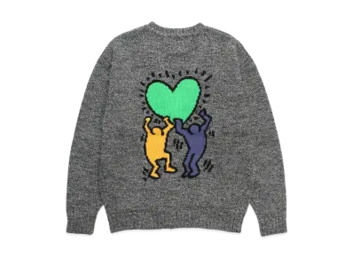 WACKO MARIA x Keith Haring Jacquard Knit Cardigan "Gray"