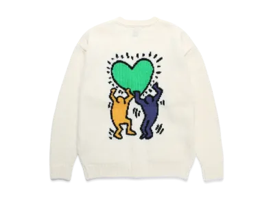 WACKO MARIA x Keith Haring Jacquard Knit Cardigan "White"