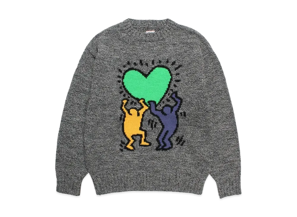 WACKO MARIA x Keith Haring Jacquard Knit Sweater "Gray"