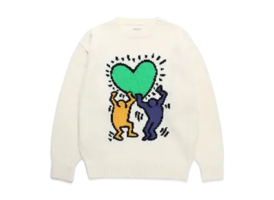 WACKO MARIA x Keith Haring Jacquard Knit Sweater "White"