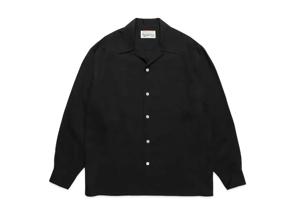 WACKO MARIA 50's Open Collar Shirt "Black"