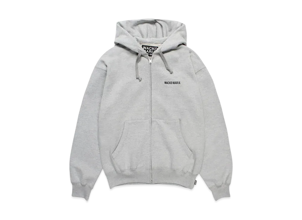 WACKO MARIA Heavy Weight Full Zip Hooded Sweat Shirt "Gray"