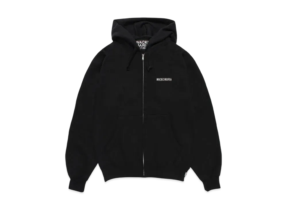 WACKO MARIA Heavy Weight Full Zip Hooded Sweat Shirt "Black"