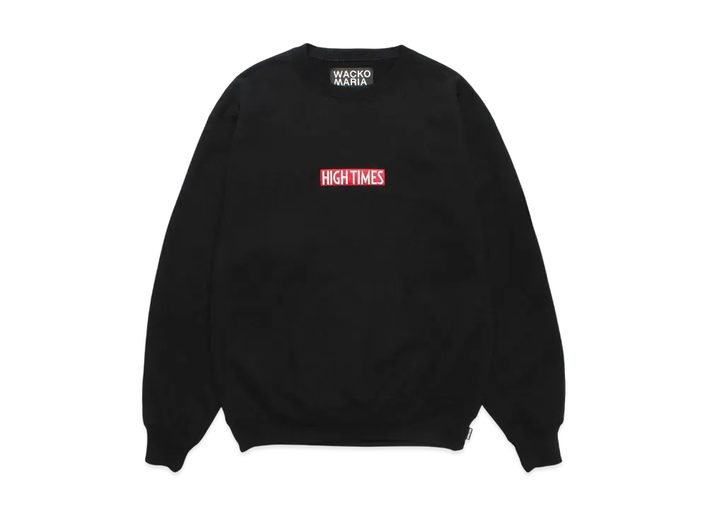 WACKO MARIA x HIGH TIMES Heavy Weight Crew Neck Sweat Shirt "Black"