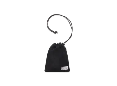 WACKO MARIA Suede Leather Drawstring Bag "Black"