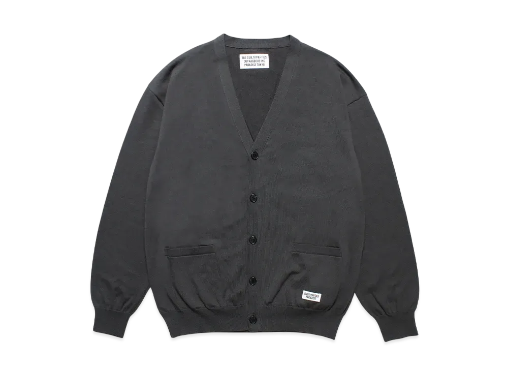 WACKO MARIA Cotton Knit Cardigan "Chacoal"