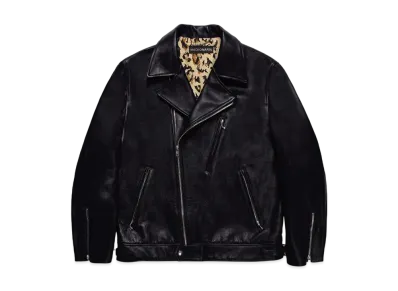 WACKO MARIA Leather Double Riders Jacket "Black"