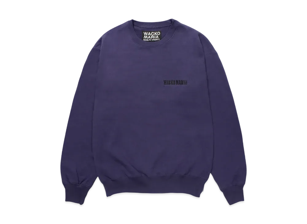 WACKO MARIA Heavy Weight Crew Neck Sweat Shirt "Purple"