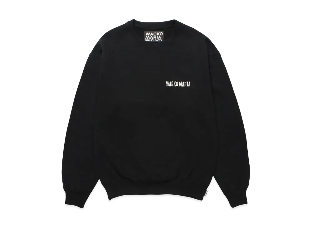 WACKO MARIA Heavy Weight Crew Neck Sweat Shirt "Black"