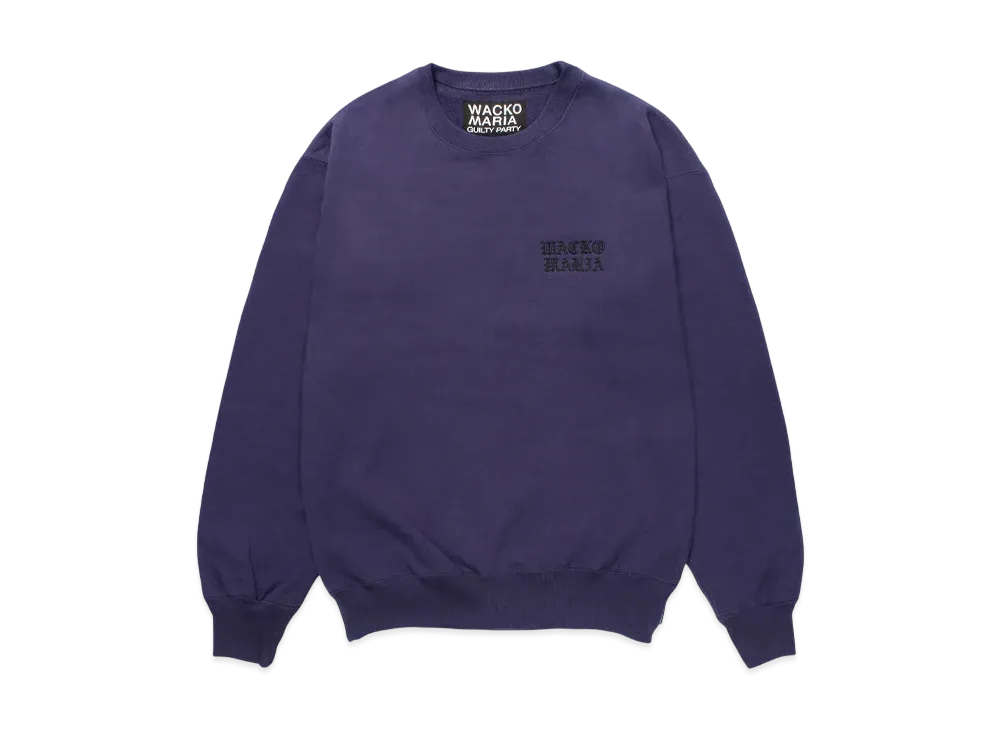 WACKO MARIA Heavy Weight Crew Neck Sweat Shirt "Purple"