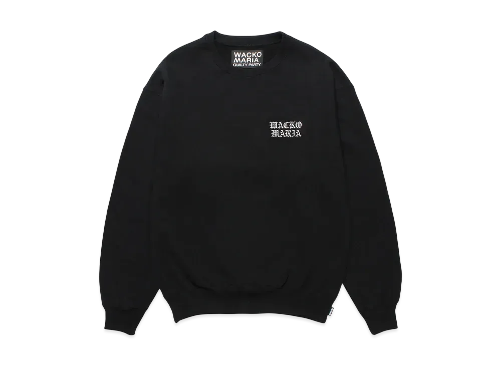 WACKO MARIA Heavy Weight Crew Neck Sweat Shirt "Black"