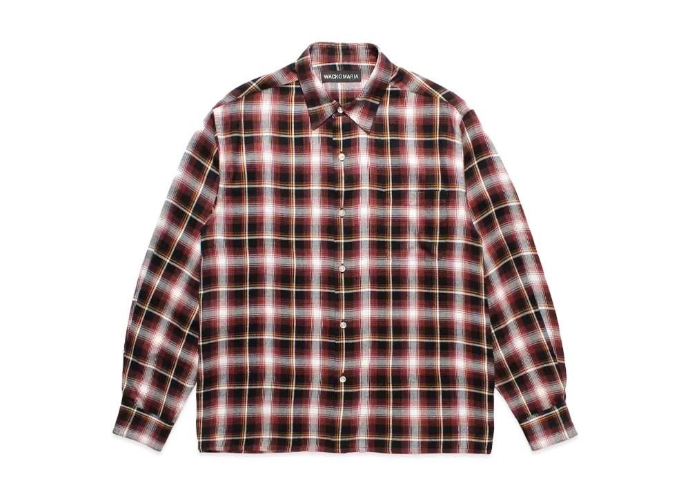 WACKO MARIA Check Regular Collor Shirt "Burgundy"