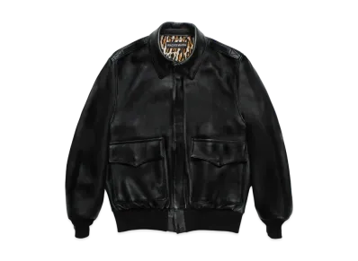 WACKO MARIA Leather A-2 Flight Jacket "Black"