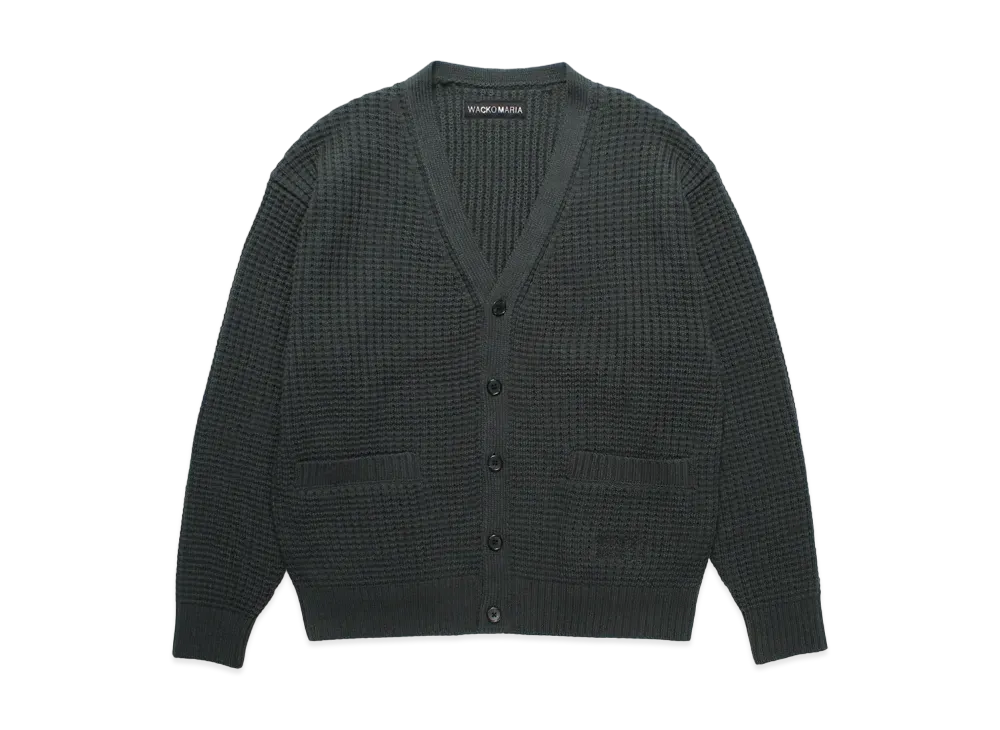 WACKO MARIA Waffle Knit Cardigan "Green"
