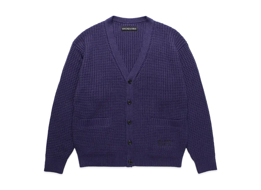 WACKO MARIA Waffle Knit Cardigan "Purple"