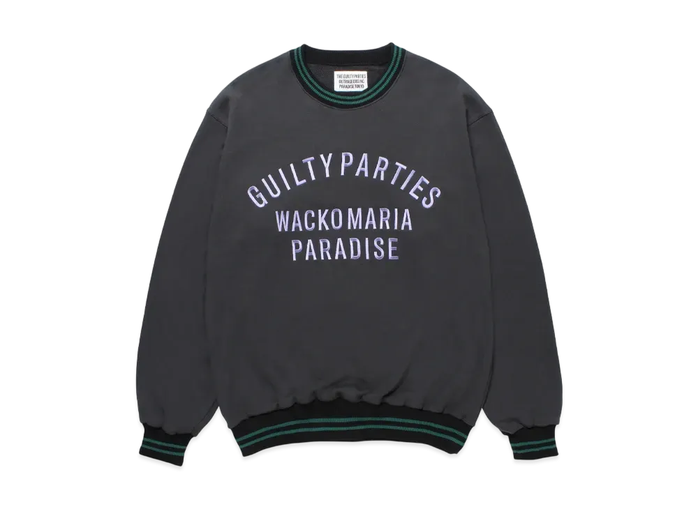 WACKO MARIA Heavy Weight Crew Neck Sweat Shirt "Chacoal"