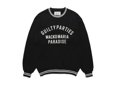 WACKO MARIA Heavy Weight Crew Neck Sweat Shirt "Black"