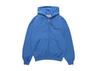 WACKO MARIA Middle Weight Zip Hooded Sweat Shirt "Blue"