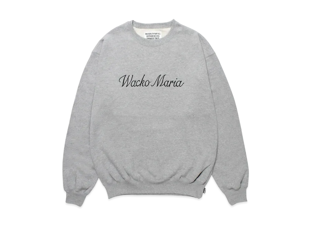 WACKO MARIA Middle Weight Crew Neck Sweat Shirt "Gray"