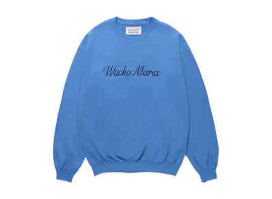 WACKO MARIA Middle Weight Crew Neck Sweat Shirt "Blue"