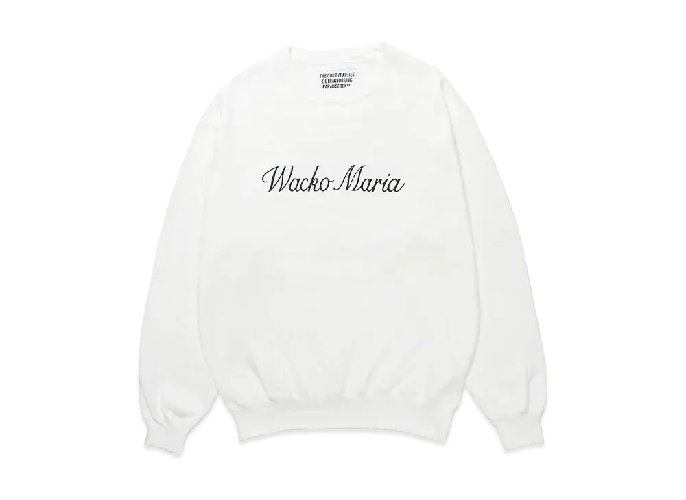 WACKO MARIA Middle Weight Crew Neck Sweat Shirt "White"