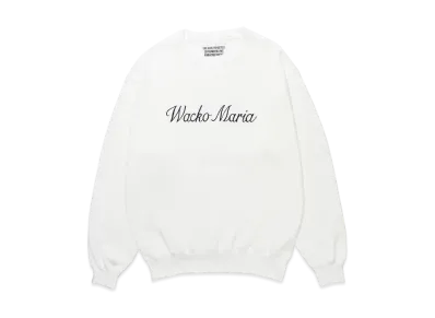 WACKO MARIA Middle Weight Crew Neck Sweat Shirt "White"
