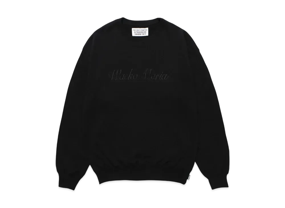 WACKO MARIA Middle Weight Crew Neck Sweat Shirt "Black"