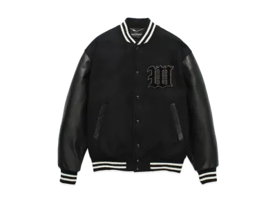 WACKO MARIA Leather Varsity Jacket "Black"