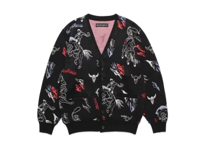 WACKO MARIA Jacquard Knit Cardigan "Black"