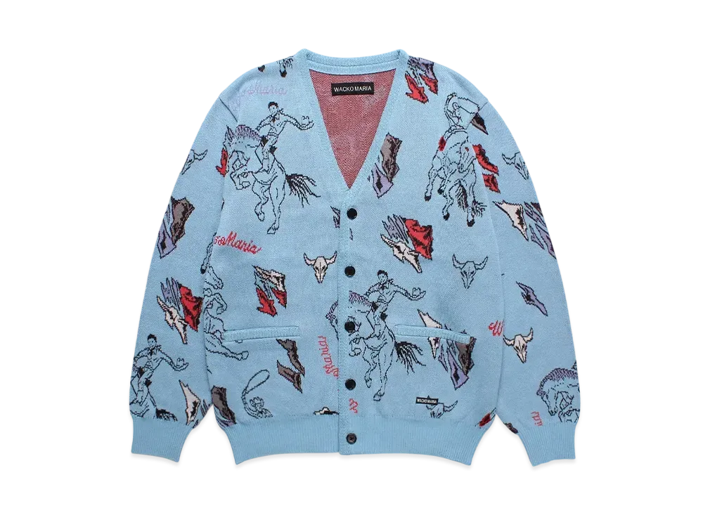 WACKO MARIA Jacquard Knit Cardigan "Blue"