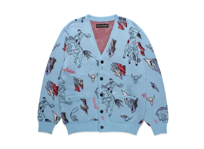 WACKO MARIA Jacquard Knit Cardigan "Blue"