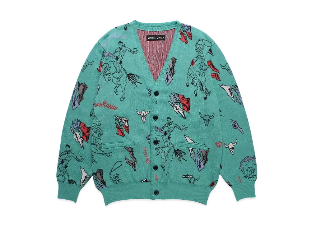 WACKO MARIA Jacquard Knit Cardigan "Green"