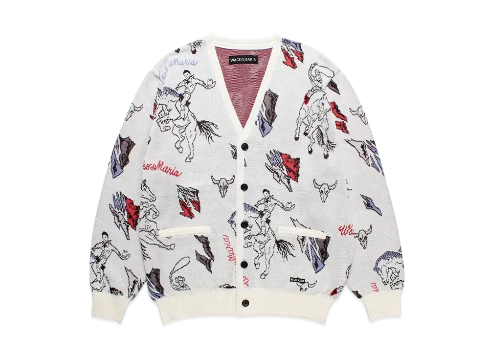 WACKO MARIA Jacquard Knit Cardigan "White"