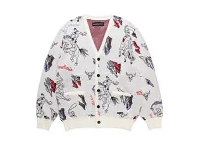 WACKO MARIA Jacquard Knit Cardigan "White"