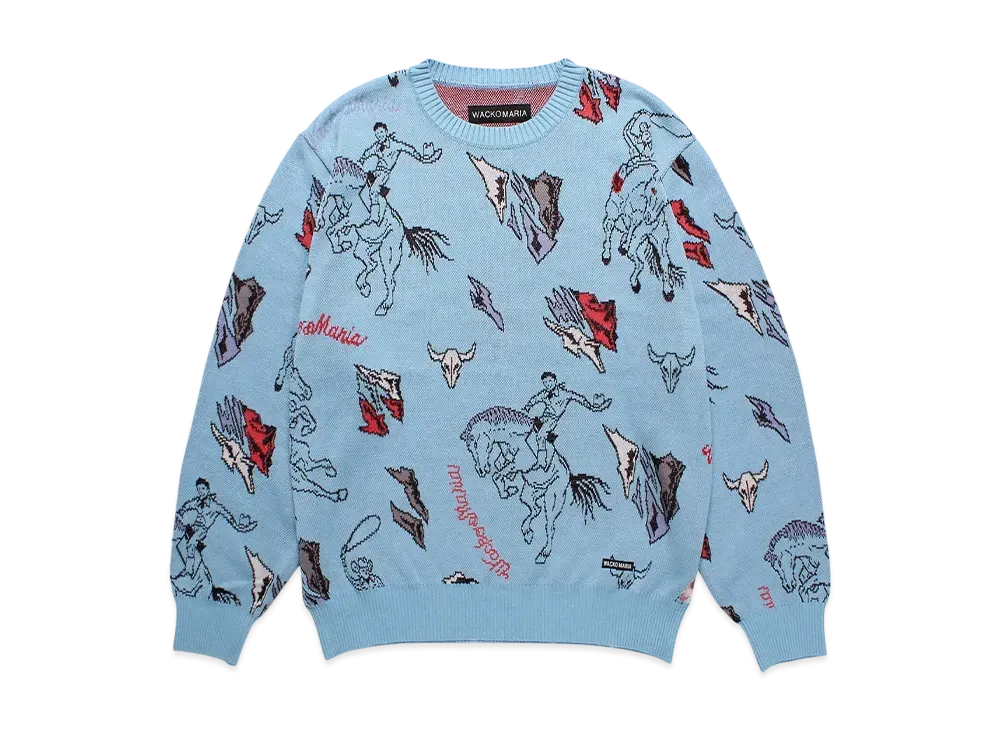 WACKO MARIA Jacquard Knit Sweater "Blue"