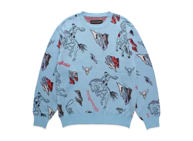 WACKO MARIA Jacquard Knit Sweater "Blue"