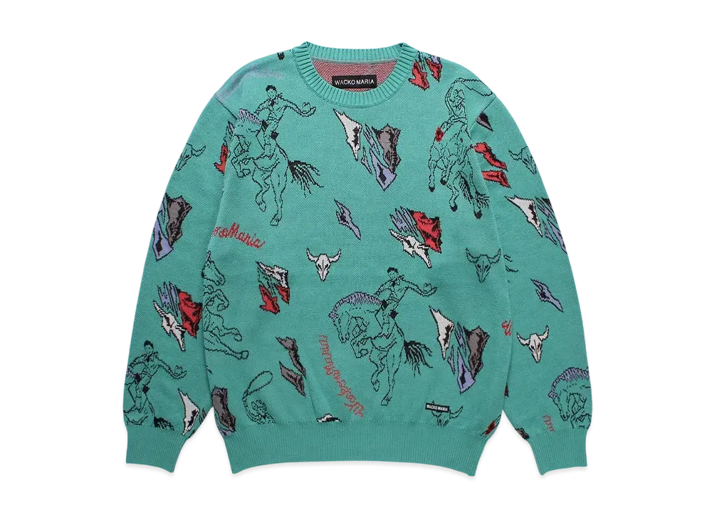 WACKO MARIA Jacquard Knit Sweater "Green"