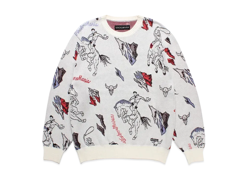 WACKO MARIA Jacquard Knit Sweater "White"