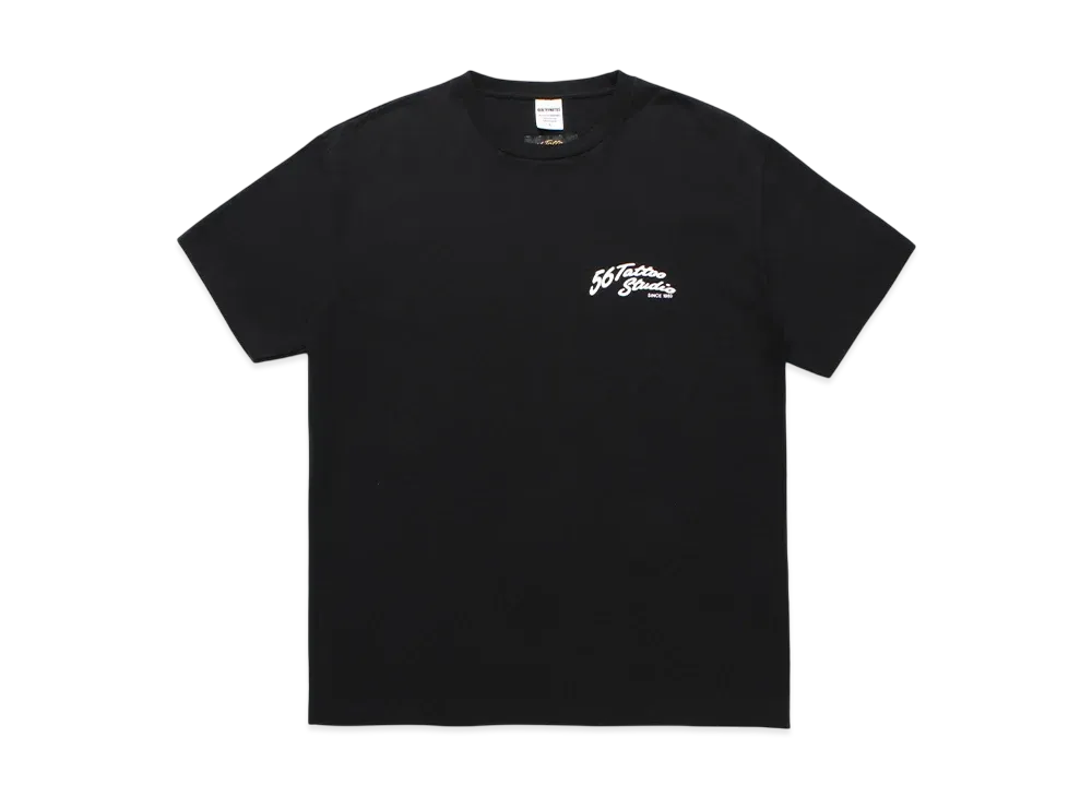 WACKO MARIA 56 TATTOO STUDIO / Washed Heavy Weight T-Shirt "Black"