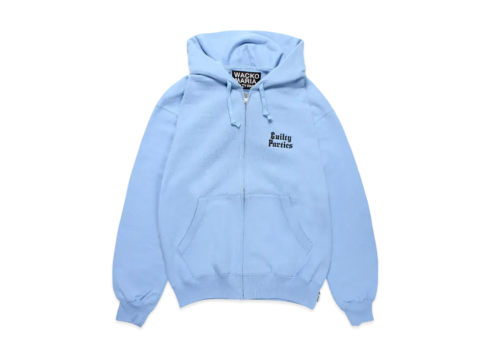 WACKO MARIA Middle Weight Zip Hooded Sweat Shirt "Light Blue"