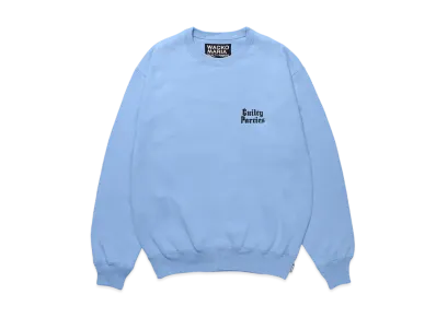 WACKO MARIA Middle Weight Crew Neck Sweat Shirt "Light Blue"