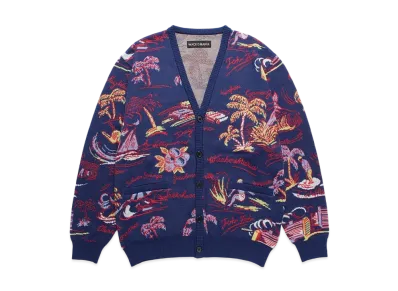 WACKO MARIA Jacquard Knit Cardigan "Navy"