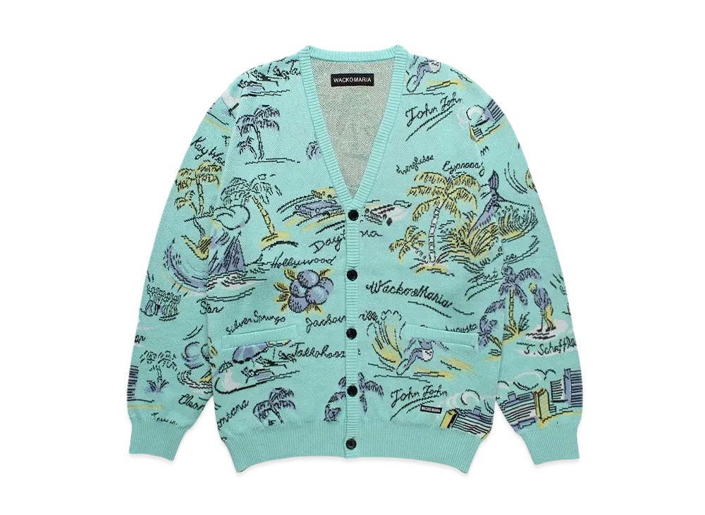 WACKO MARIA Jacquard Knit Cardigan "Mint"