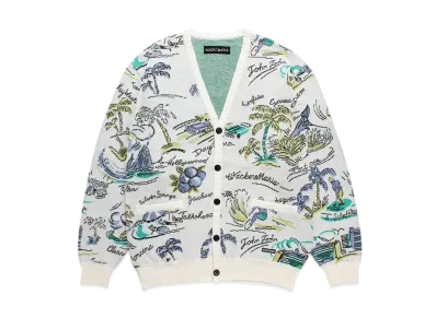 WACKO MARIA Jacquard Knit Cardigan "White"