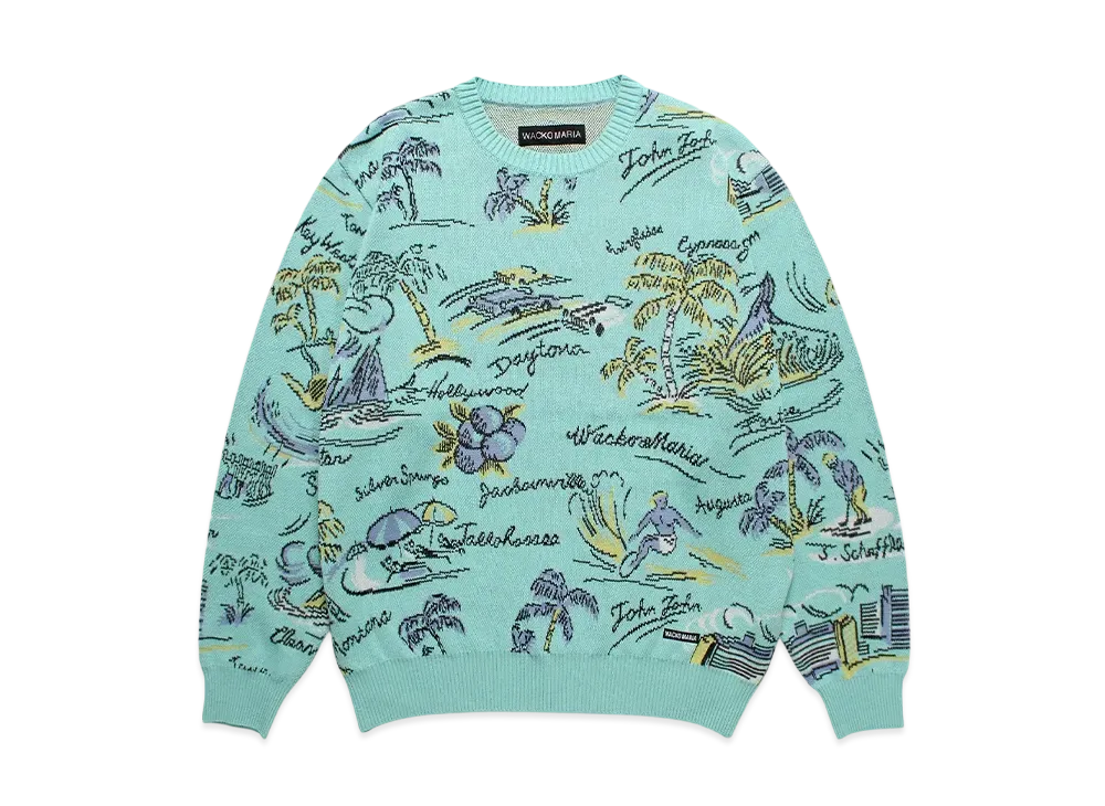 WACKO MARIA Jacquard Knit Sweater "Mint"